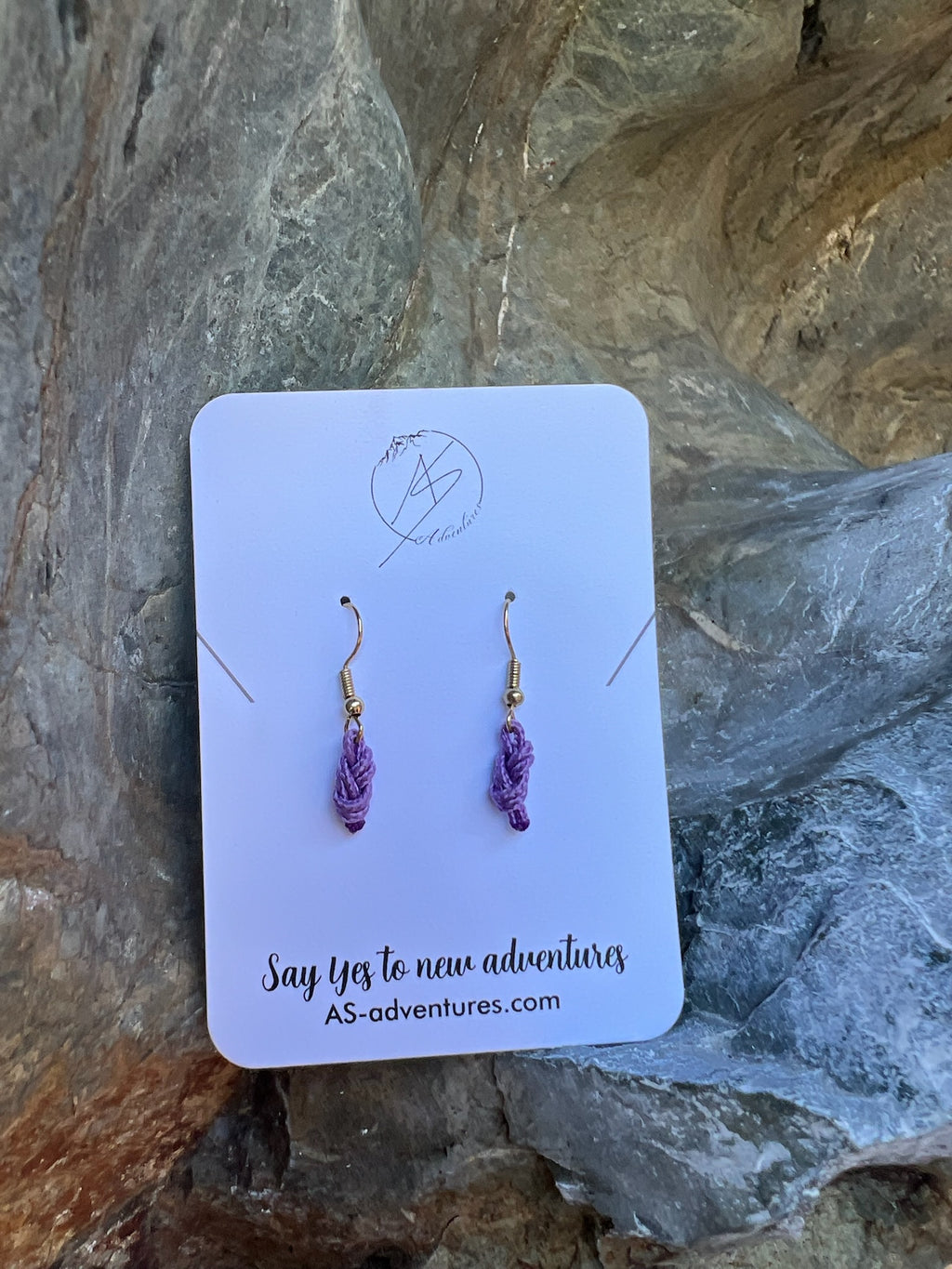 Lavender figure eight earrings