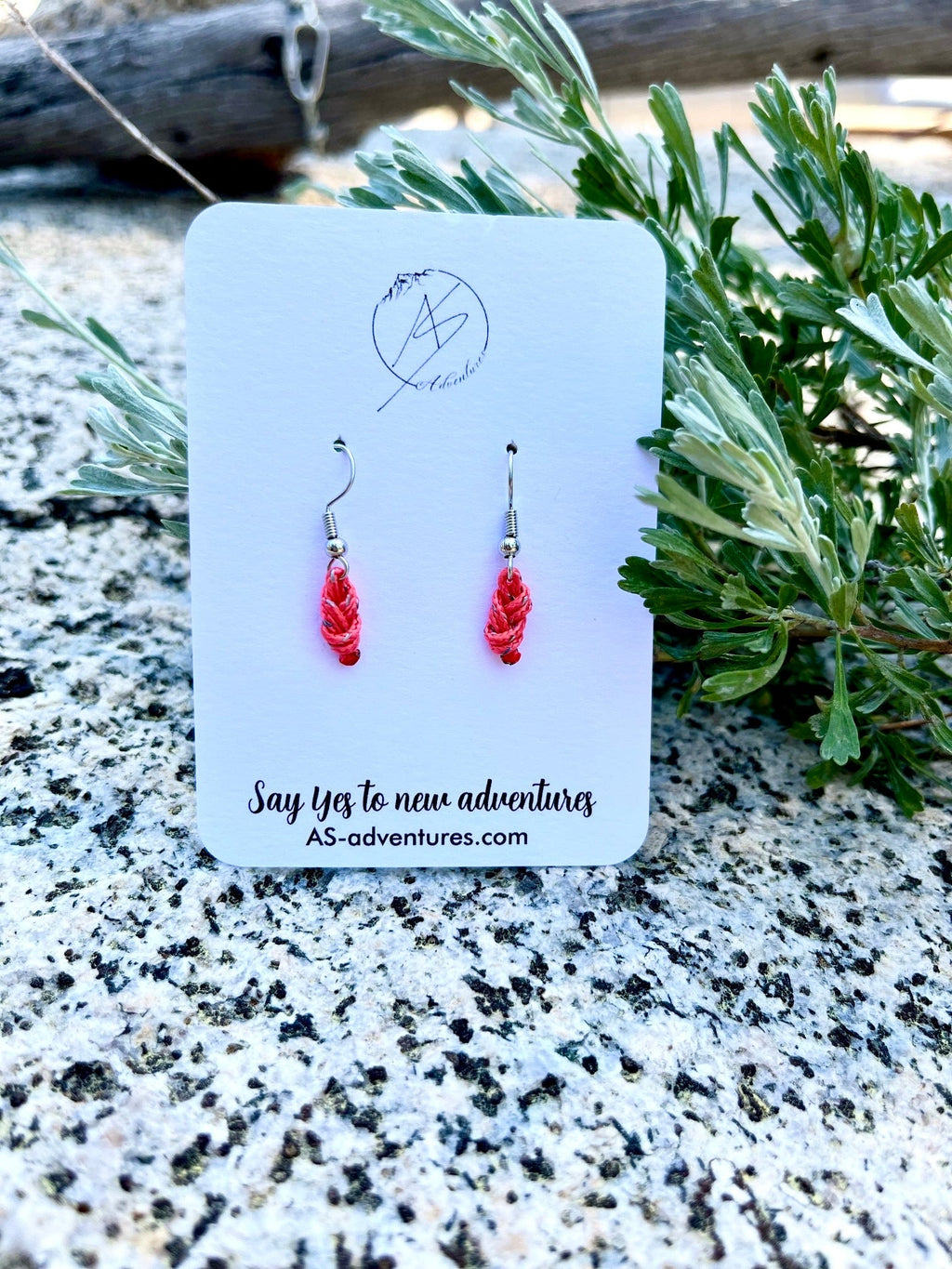 Handmade microcord figure eight earrings