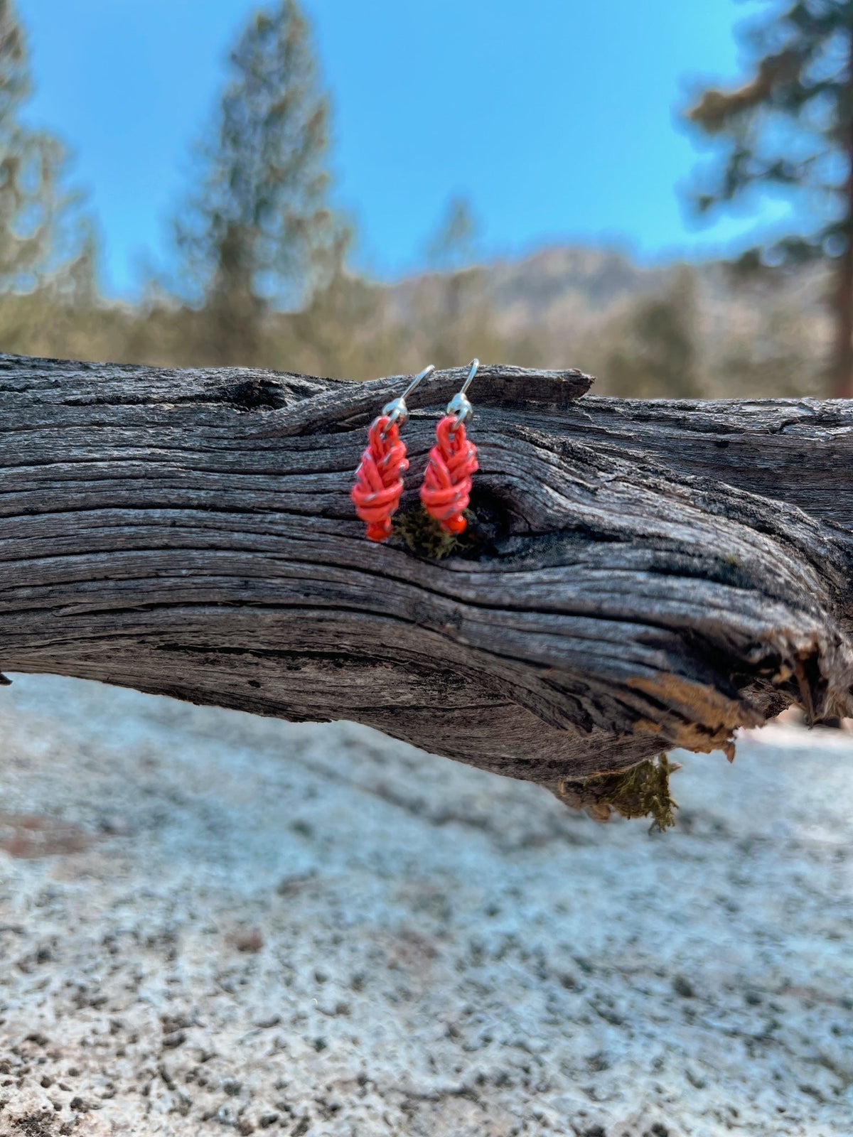 Pink figure eight earrings with reflectors